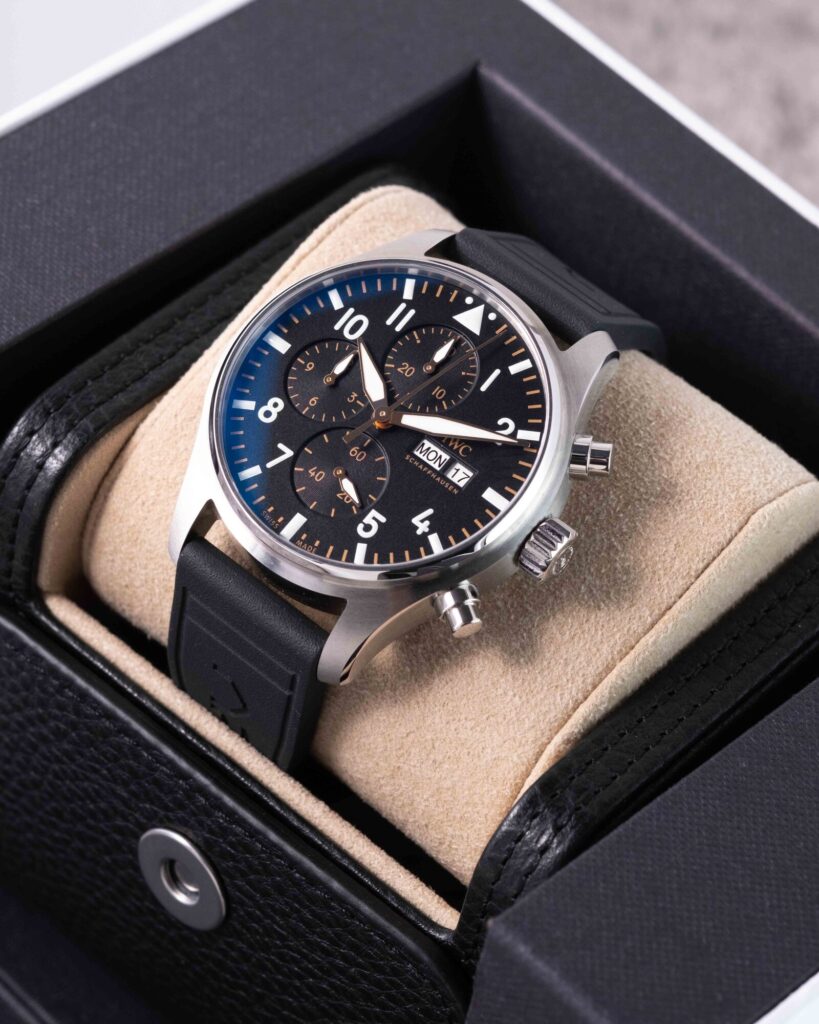 IWC Steel 43MM Pilot Apxgp Chrono Auto Black Dial On Rubber Strap IW378009 2026