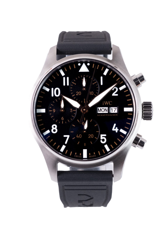 IWC Steel 43MM Pilot Apxgp Chrono Auto Black Dial On Rubber Strap IW378009 2026