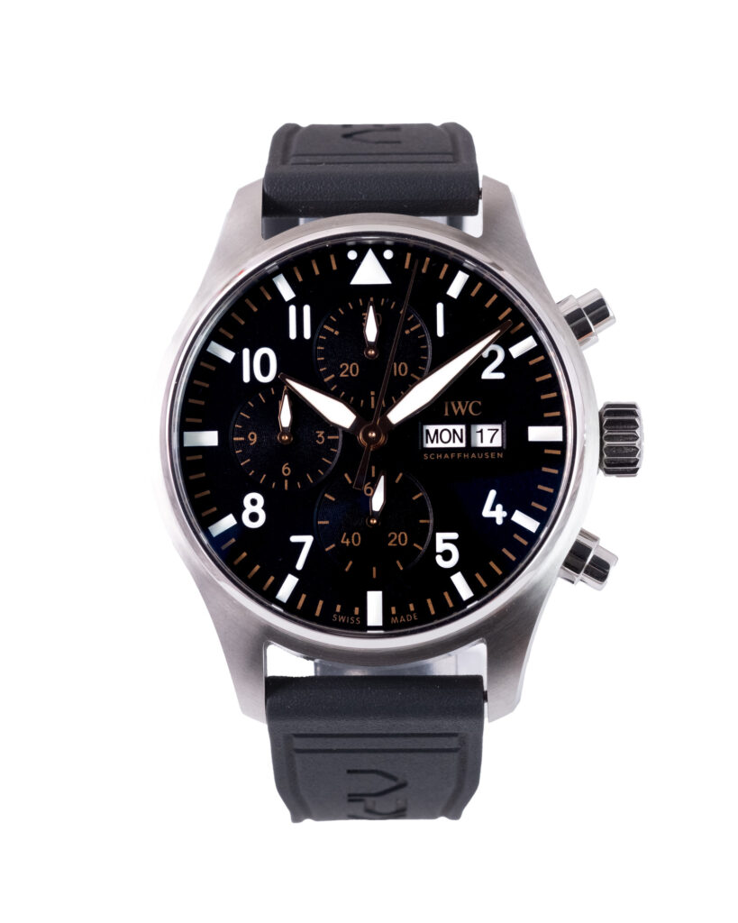 IWC Steel 43MM Pilot Apxgp Chrono Auto Black Dial On Rubber Strap IW378009 2026