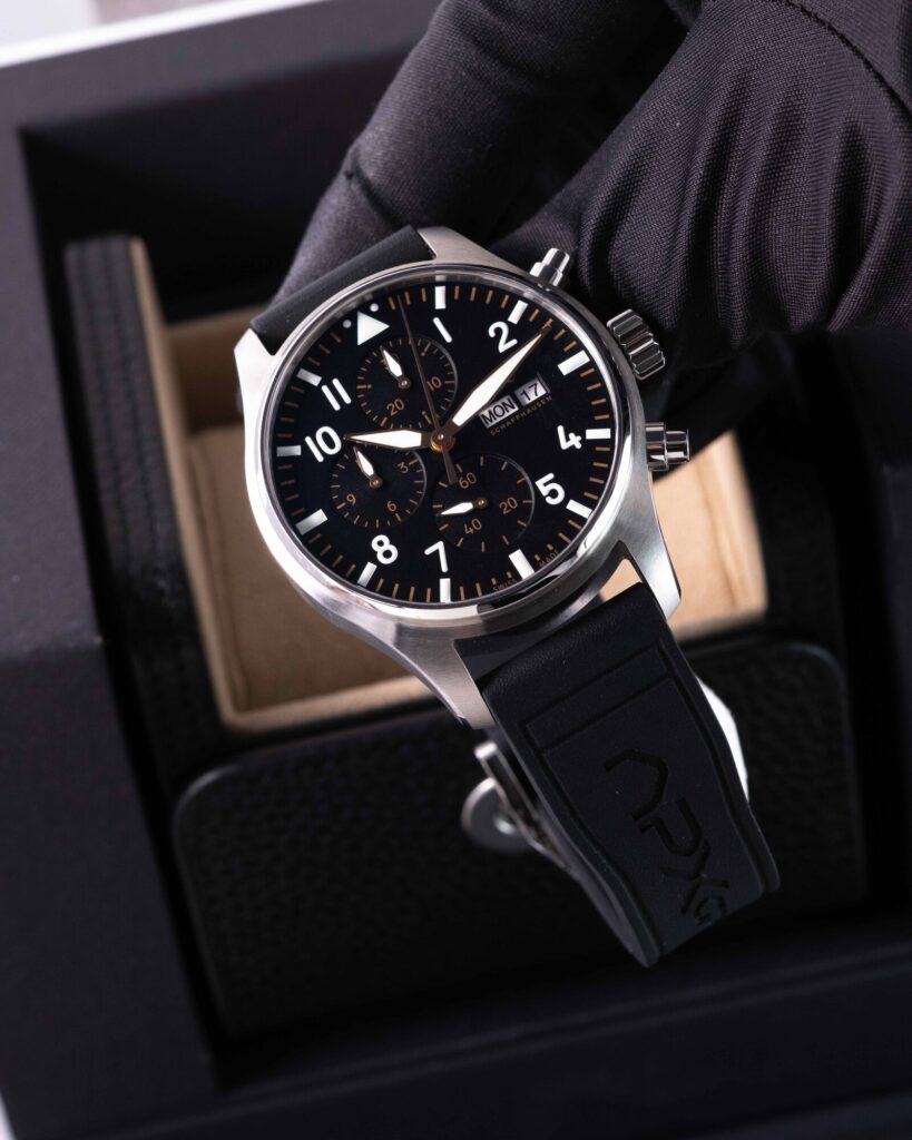IWC Steel 43MM Pilot Apxgp Chrono Auto Black Dial On Rubber Strap IW378009 2026